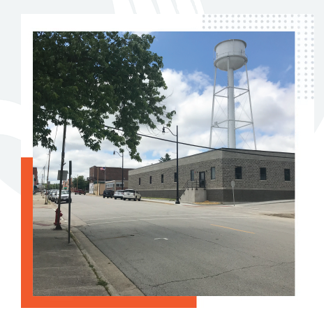 Close up of a wastewater treatment process at a plant