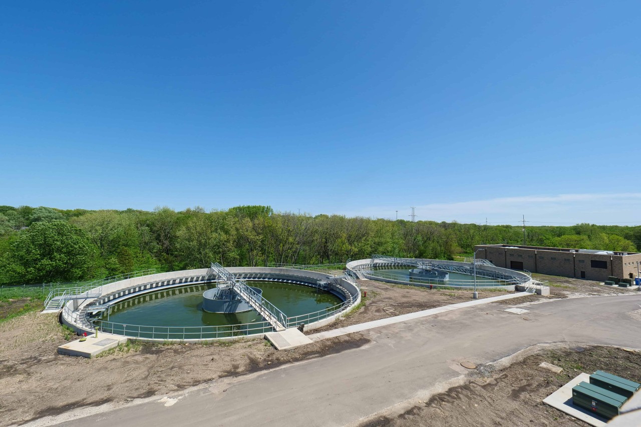 A wastewater treatment plant