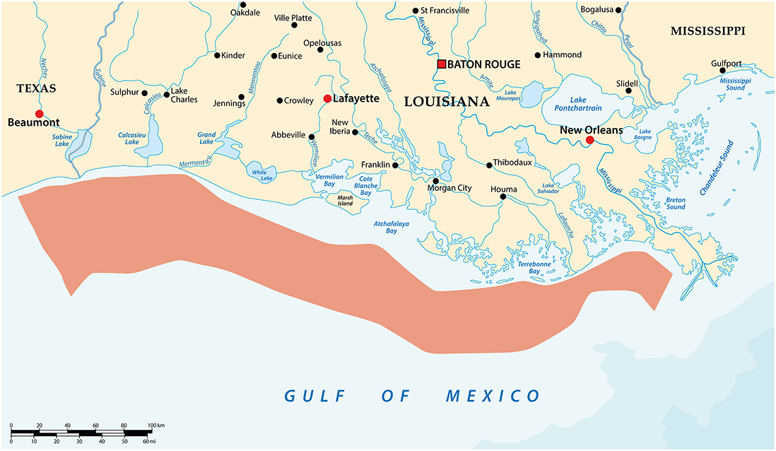 Map of the dead zone in the Gulf of Mexico