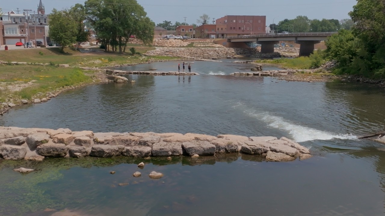 Beautification of a river bed.